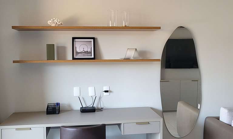 Blend Coliving One - Studio com Sacada, WiFi, Garagem - Flat