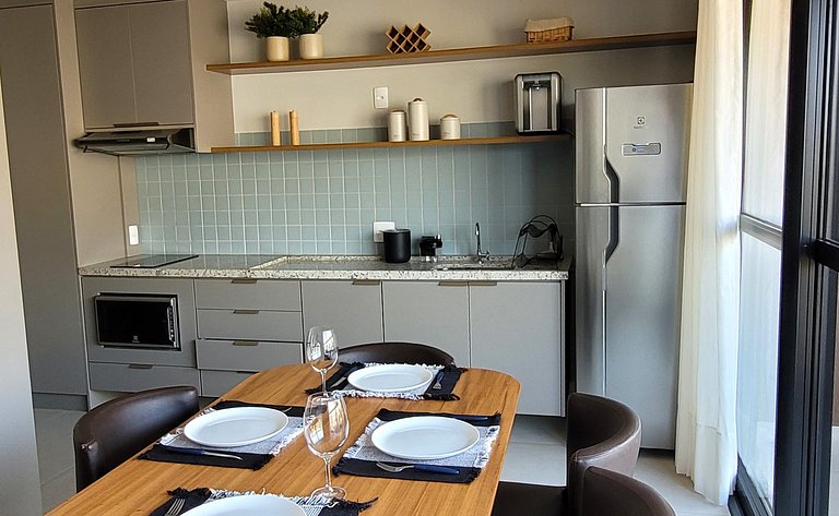Blend Coliving One - Studio com Sacada, WiFi, Garagem - Flat