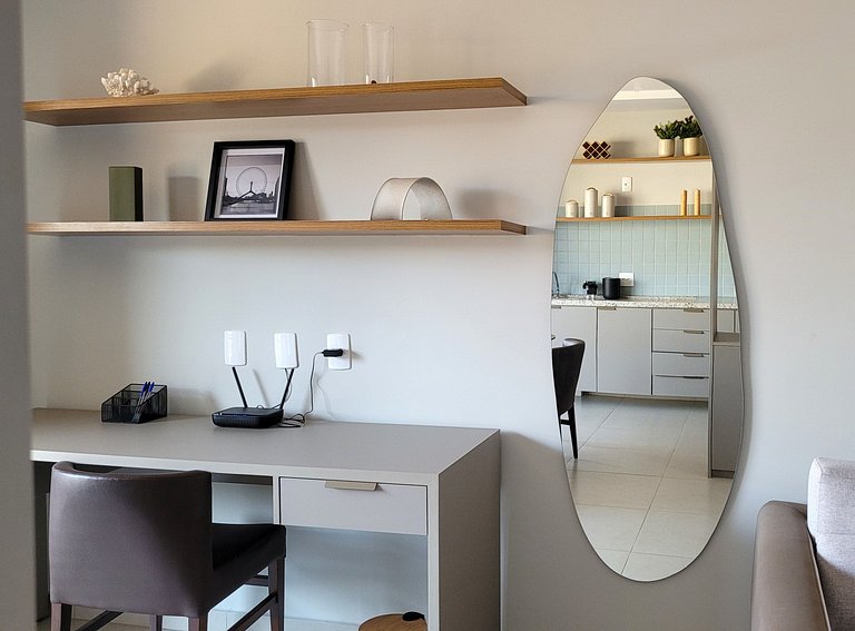 Blend Coliving One - Studio com Sacada, WiFi, Garagem - Flat