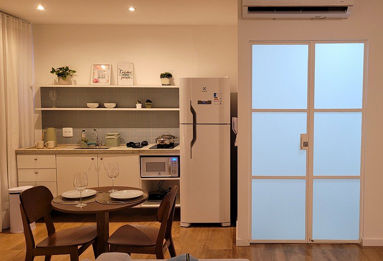 Blend Coliving One, Flat decorado, sacada com vista, Garagem