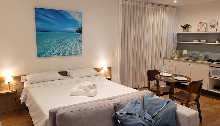 Blend Coliving One, Flat decorado, sacada com vista, Garagem