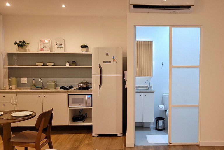 Blend Coliving One, Flat decorado, sacada com vista, Garagem