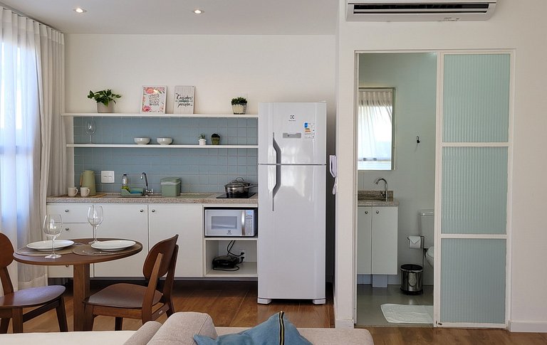 Blend Coliving One, Flat decorado, sacada com vista, Garagem