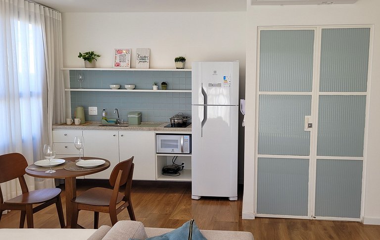 Blend Coliving One, Flat decorado, sacada com vista, Garagem