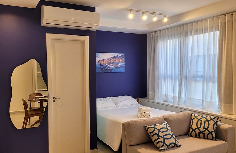Flat c/ WiFi, Garagem, perto do Shopping Iguatemi e Fatesa