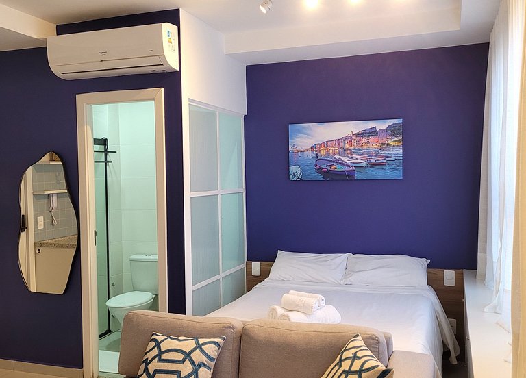 Flat c/ WiFi, Garagem, perto do Shopping Iguatemi e Fatesa