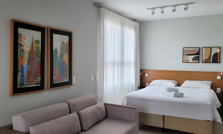 Blend Coliving One - Flat com Sacada, WiFi, Garagem - Flat