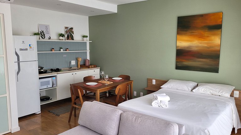 Studio 119 - Flat com Sacada, Vista, Ar Condicionado, WiFi