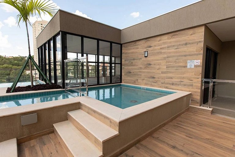 2 quartos c/ vista pra piscina | Varanda Botânico