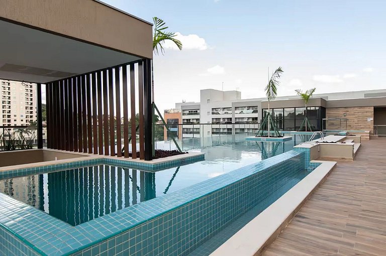 2 quartos c/ vista pra piscina | Varanda Botânico