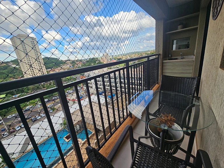 2 quartos c/ vista pra piscina | Varanda Botânico