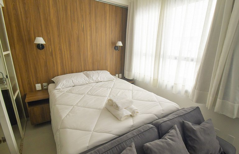 Studio 206 - Cama Queen, Flat com Piscina, WiFi